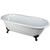 Kingston Brass 66" Cast Iron Double Ended Clawfoot Bathtub & 7" Centers Faucet Drillings - White With Oil Rubbed Bronze Tub Feet - VCT7D663013NB5