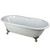 Kingston Brass 66" Cast Iron Double Ended Clawfoot Bathtub & 7" Centers Faucet Drillings - White With Brushed Nickel Tub Feet - VCT7D663013NB8