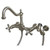Kingston Brass Two Handle Widespread Wall Mount Kitchen Faucet & Side Spray - Brushed Nickel KS1248AXBS