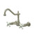 Kingston Brass Two Handle Widespread Wall Mount Kitchen Faucet - Brushed Nickel KS1248PX