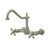 Kingston Brass Two Handle Widespread Wall Mount Kitchen Faucet - Brushed Nickel KS1248AX