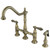 Kingston Brass Two Handle Widespread Kitchen Faucet & Side Spray - Vintage Brass - KS1273ALBS