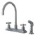 Kingston Brass Two Handle Widespread Kitchen Faucet & Side Spray - Polished Chrome - KS8791ZX