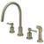 Kingston Brass Two Handle Widespread Kitchen Faucet & Non-Metallic Side Spray - Brushed Nickel KS8728DL