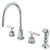Kingston Brass Two Handle Widespread Kitchen Faucet & Non-Metallic Side Spray - Polished Chrome KS8721CML
