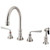 Kingston Brass Two Handle Widespread Kitchen Faucet & Brass Side Spray - Satin Nickel KS2798ZLBS