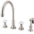 Kingston Brass Two Handle Widespread Kitchen Faucet & Brass Side Spray - Brushed Nickel KS2798PXBS