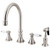 Kingston Brass Two Handle Widespread Kitchen Faucet & Brass Side Spray - Brushed Nickel KS2798PLBS
