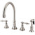 Kingston Brass Two Handle Widespread Kitchen Faucet & Brass Side Spray - Satin Nickel KS2798NLBS