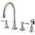 Kingston Brass Two Handle Widespread Kitchen Faucet & Brass Side Spray - Brushed Nickel KS2798NLBS