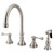 Kingston Brass Two Handle Widespread Kitchen Faucet & Brass Side Spray - Brushed Nickel KS2798BLBS
