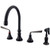 Kingston Brass Two Handle Widespread Kitchen Faucet & Brass Side Spray - Oil Rubbed Bronze KS2795ZLBS