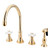 Kingston Brass Two Handle Widespread Kitchen Faucet & Brass Side Spray - Polished Brass KS2792PXBS