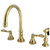Kingston Brass Two Handle Widespread Kitchen Faucet & Brass Side Spray - Polished Brass KS2792DFLBS