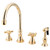 Kingston Brass Two Handle Widespread Kitchen Faucet & Brass Side Spray - Polished Brass KS2792AXBS