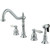 Kingston Brass Two Handle Widespread Kitchen Faucet & Brass Side Spray - Polished Chrome KS1791PLBS