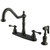 Kingston Brass Two Handle Widespread Kitchen Faucet & Brass Side Spray - Oil Rubbed Bronze KB7755BLBS