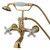 Kingston Brass Wall Mount Clawfoot Tub Filler Faucet with Hand Shower - Polished Brass CC559T2