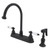 Kingston Brass Two Handle Widespread Kitchen Faucet & Brass Side Spray - Oil Rubbed Bronze KB3755PLBS