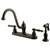Kingston Brass Two Handle Widespread Kitchen Faucet & Brass Side Spray - Oil Rubbed Bronze KB3115TLBS