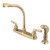 Kingston Brass Two Handle Widespread High Arch Kitchen Faucet & Side Spray - Polished Brass KB752SP