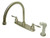 Kingston Brass Two Handle Widespread Goose Neck Kitchen Faucet - Brushed Nickel - KB2798KL