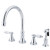 Kingston Brass Two Handle Widespread Deck Mount Kitchen Faucet & Brass Side Spray - Polished Chrome - KS2791ALBS