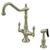 Kingston Brass Two Handle Single Hole Kitchen Faucet & Brass Side Spray - Brushed Nickel KS1778ALBS