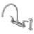 Kingston Brass Two Handle Kitchen Faucet & Non-Metallic Side Spray - Brushed Nickel KB798SP
