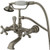 Kingston Brass Wall Mount Clawfoot Tub Filler Faucet with Hand Shower - Brushed Nickel CC557T8