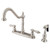 Kingston Brass Two Handle Kitchen Faucet & Brass Side Spray - Satin Nickel KB1758ALBS