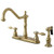 Kingston Brass Two Handle Kitchen Faucet & Brass Side Spray - Polished Brass KB1752TALBS