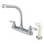 Kingston Brass Two Handle High Arch Kitchen Faucet & Non-Metallic Side Spray - Polished Chrome