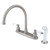 Kingston Brass Two Handle Goose Neck Kitchen Faucet Faucet & White Side Spray - Brushed Nickel