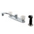Kingston Brass Two Acrylic Handle Widespread Widespread Kitchen Faucet & Non-Metallic Side Spray - Polished Chrome - KB112