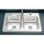 Hamat REVIVE 33" x 22" 50/50 Double Bowl Top Mount Kitchen Sink - Four Holes - Stainless Steel