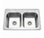 Hamat REVIVE 33" x 22" 50/50 Double Bowl Top Mount Kitchen Sink - Three Holes - Stainless Steel