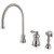 Kingston Brass Single Handle Widespread Kitchen Faucet & Brass Side Spray - Brushed Nickel KS3818ALBS