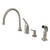 Kingston Brass Single Handle Kitchen Faucet with Side Spray & Soap Dispenser - Brushed Nickel - KB828K8