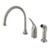 Kingston Brass Single Handle Kitchen Faucet & Non-Metallic Side Spray - Brushed Nickel KB828
