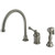 Kingston Brass Single Handle Kitchen Faucet & Brass Side Spray - Satin Nickel KB3818BLBS