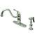 Kingston Brass Single Handle Kitchen Faucet & Brass Side Spray - Polished Chrome