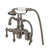 Kingston Brass 3-3/8" - 9" Adjustable Center Wall Mount Clawfoot Tub Filler Faucet with Hand Shower - Brushed Nickel - CC1301T8