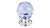 Top Knobs Additions TK113PC 1 1/8" Light Blue Crystal Cabinet Door Knob - Polished Chrome Base
