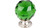 Top Knobs Green Crystal 1 3/8" Diameter Round Knob, Brushed Satin Nickel - TK120BSN