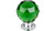 Top Knobs Green Crystal 1 3/8" Diameter Round Knob, Polished Chrome - TK120PC