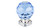 Top Knobs Blue Crystal 1 1/8" Diameter Round Knob, Polished Chrome - TK123PC