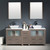 Fresca FVN62-301230GO-VSL Torino Double Sink Bathroom Vanity with Side Cabinet & Vessel Sinks & Faucets 72" W - Gray Oak