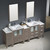 Fresca FVN62-72GO-UNS Torino Espresso Double Sink Bathroom Vanity & 3 Side Cabinets & Integrated Sinks & Faucets 84" W - Gray Oak