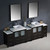 Fresca FVN62-96ES-VSL Torino Double Sink Bathroom Vanity with 3 Side Cabinets & Vessel Sinks & Faucets 96" W - Espresso